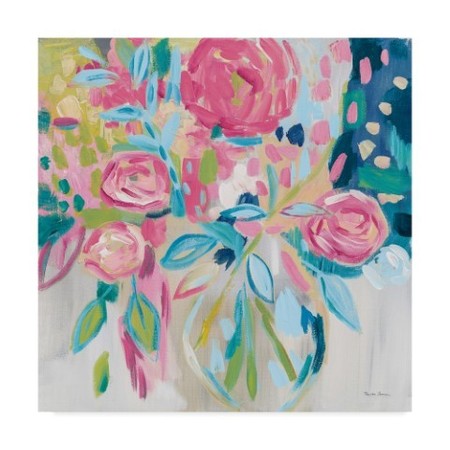 TRADEMARK FINE ART Farida Zaman 'Summer Pink Floral' Canvas Art, 24x24 WAP08808-C2424GG